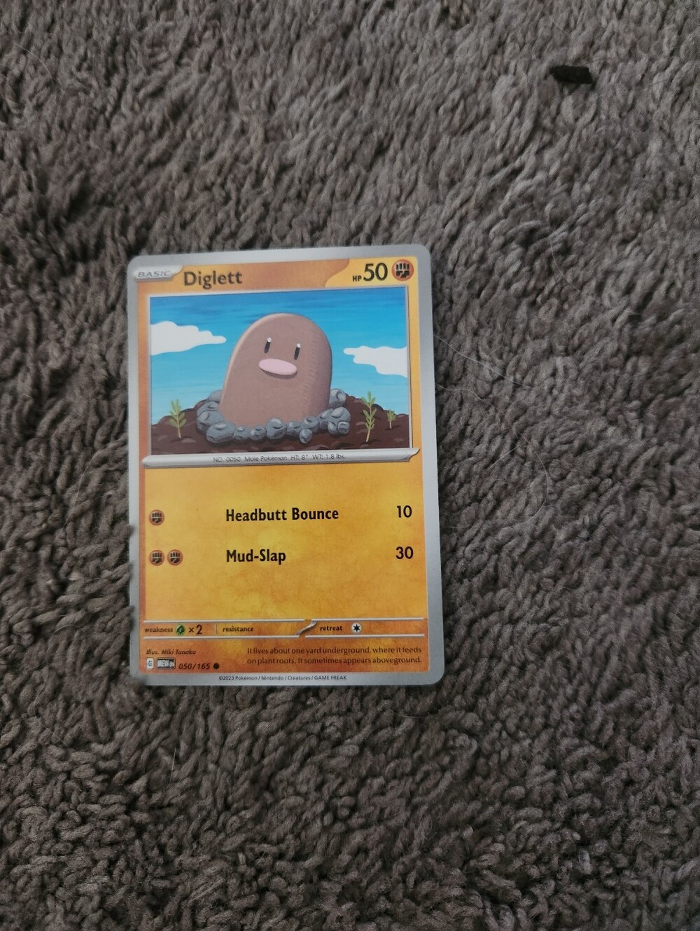 Diglett 050/165 Common 151 Pokemon Reverse Holo Near Mint